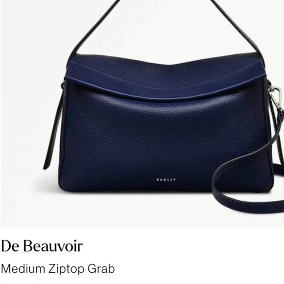 Like New Radley London De Beauvoir navy handbag - Picture 9 of 15